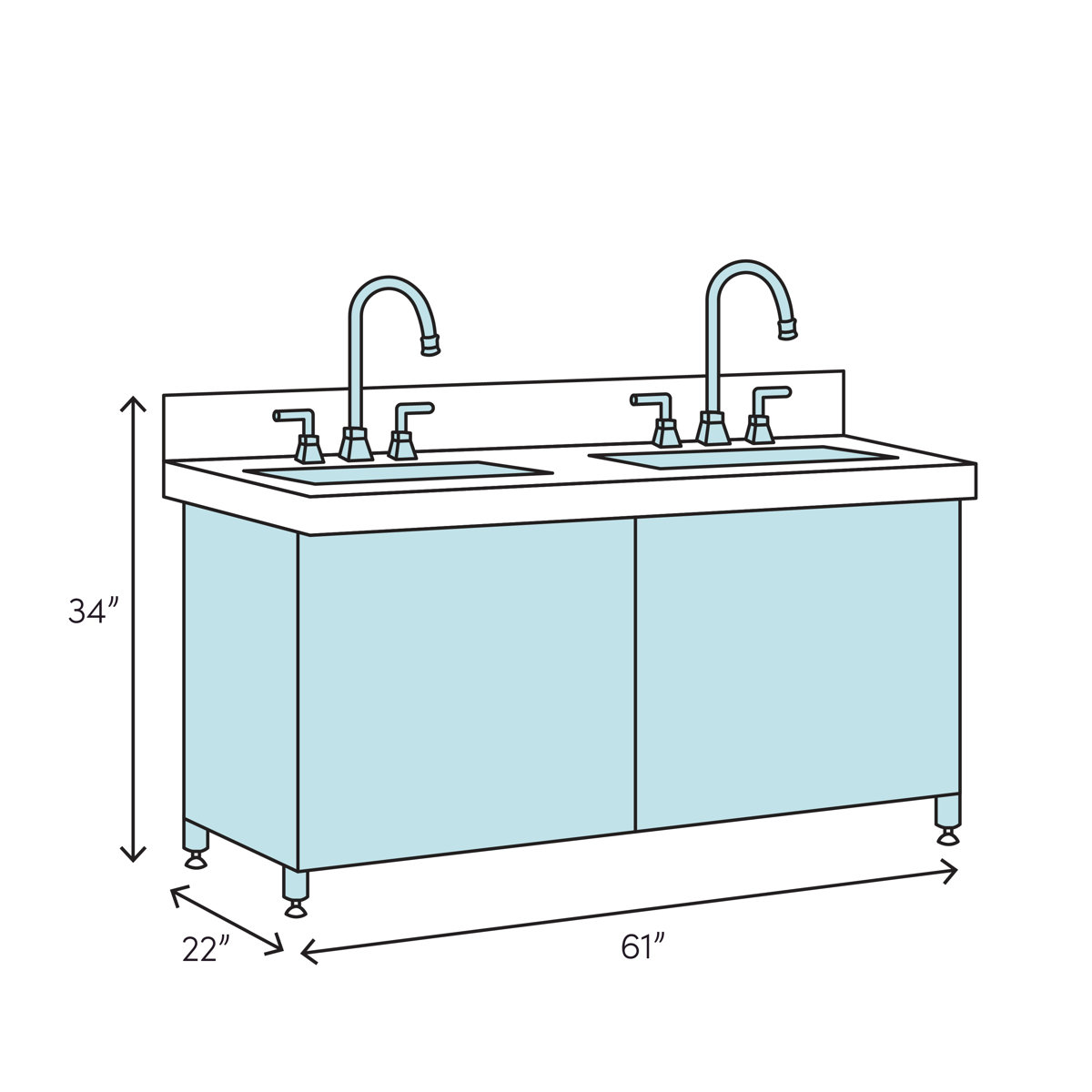 Joss & Main Seadrift 61" Double Bathroom Vanity Set & Reviews Wayfair